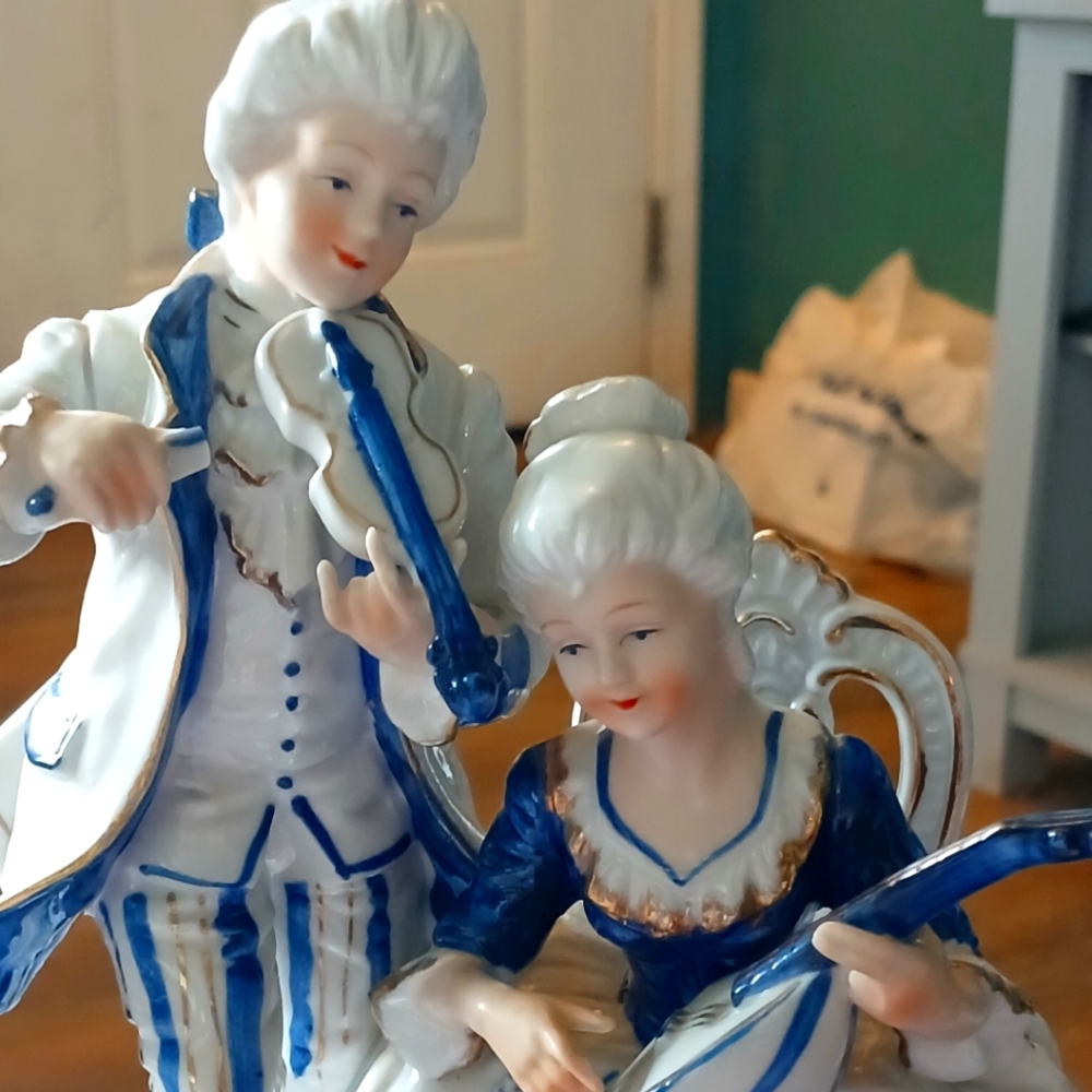 Vintage Blue and White Porcelain Figurines